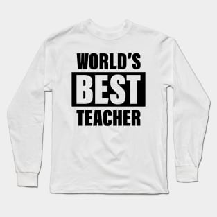 Worlds Best Teacher Counselor School Therapy Funny Education Lucky Substitute First Grade Elementary Long Sleeve T-Shirt